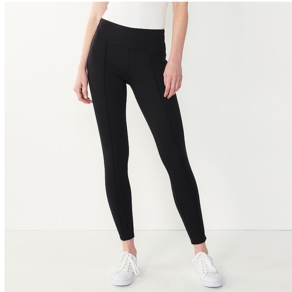 Nine West Black Mid Rise Leggings Women’s XL Short NWT